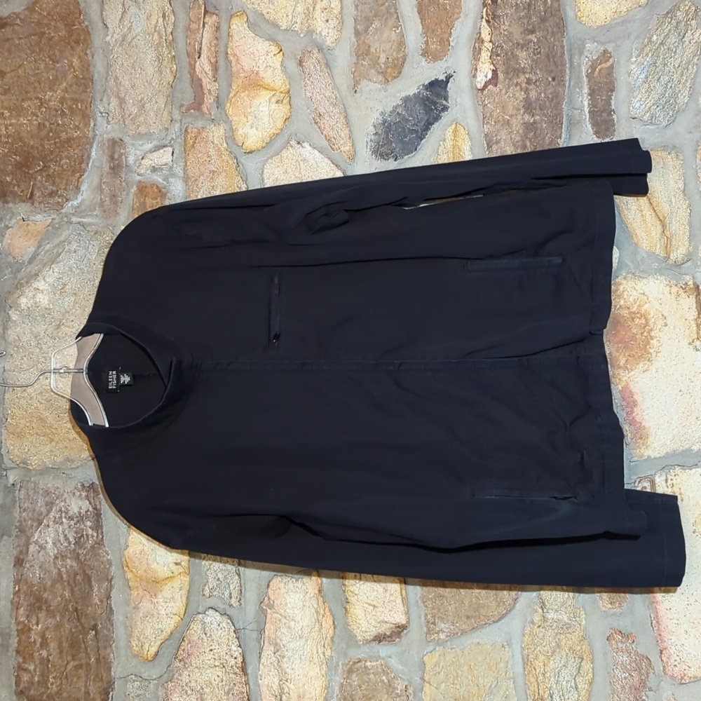 Eileen Fisher black lightweight zip up jacket
